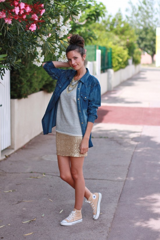 converse haute blanche look